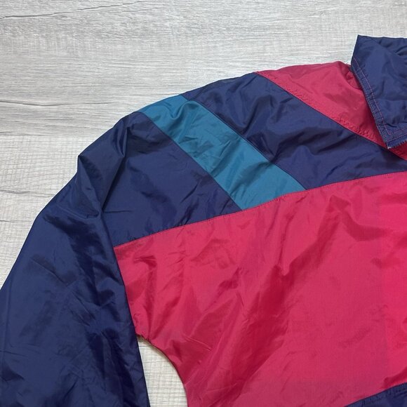 Vintage 90s Nike Colorblock Windbreaker Coat Track Jacket Adult L/XL Half Zip - Picture 6 of 10